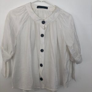 Zara white button down shirt